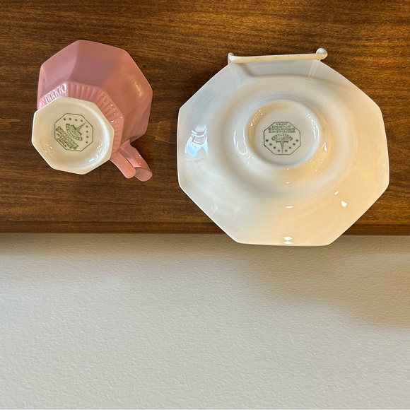 3 pc Luncheon Place Setting Independence Ironstone Pink Mary Jane Octagonal - Picture 7 of 8